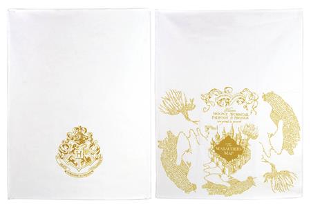 HARRY POTTER GOLD MARAUDERS MAP KITCHEN TOWELS 2PK (C: 1-1-2