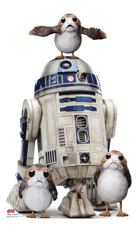 STAR WARS THE LAST JEDI R2-D2 W/PORGS LIFE-SIZE STAND UP (C: