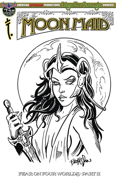 MOON MAID FEAR ON FOUR WORLDS #1 HASSON SKETCH CVR