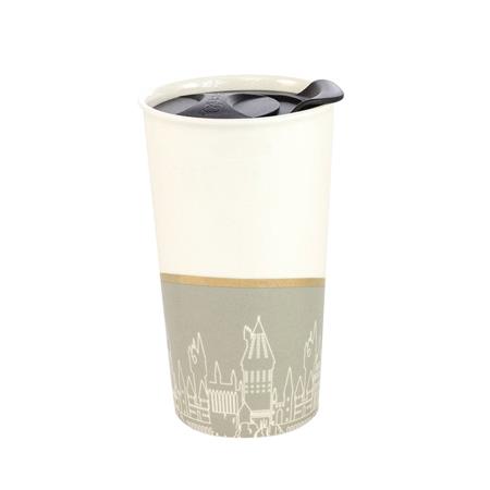 HARRY POTTER HOGWARTS GRAY & WHITE CERAMIC TUMBLER (C: 1-1-2