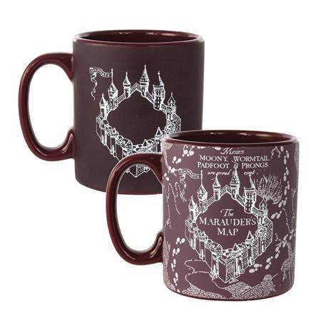 HARRY POTTER MARAUDERS MAP BURGUNDY HEAT REVEAL MUG (C: 1-1-