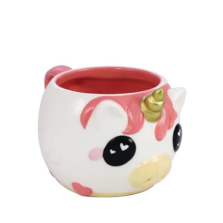 GLITTER GALAXY PINK HAIR UNICORN FIGURAL MUG (C: 1-1-2)