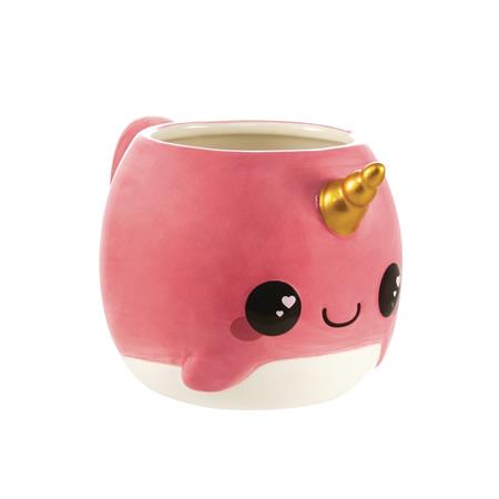 GLITTER GALAXY PINK NARWHAL FIGURAL MUG (C: 1-1-2)