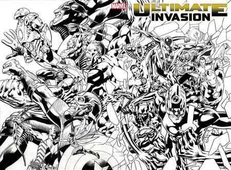 ULTIMATE INVASION #1 (OF 4) 50 COPY INCV HITCH WPRD B&W VAR