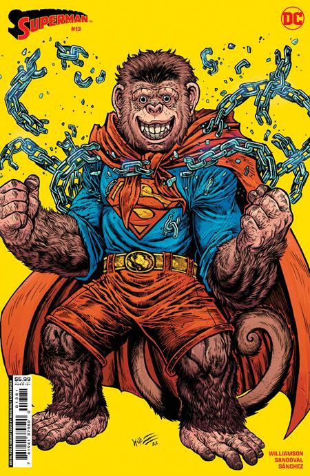 SUPERMAN #13 CVR F MARIA WOLF APRIL FOOLS BEPPO THE SUPER MONKEY CARD STOCK VAR (HOUSE OF BRAINIAC)