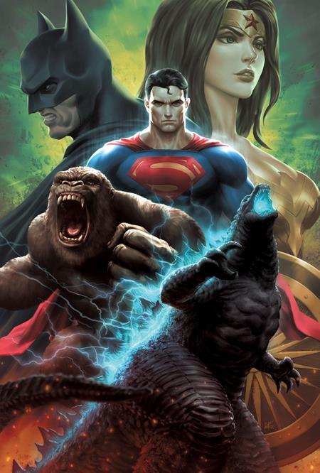 JUSTICE LEAGUE VS GODZILLA VS KONG #7 (OF 7) CVR E INC 1:50 KENDRICK KUNKKA LIM CARD STOCK VAR