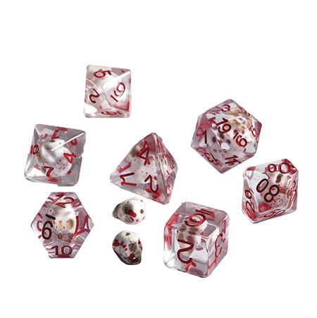 RESIN DICE BLOODY SKULL 7PC SET (Net) 