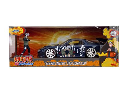 NARUTO 1993 MAZDA RX-7 W/ KAKASHI FIG 1/24 DIE-CAST VEHICLE