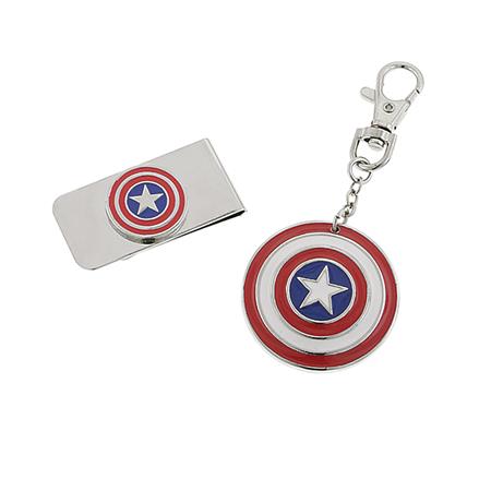 MARVEL CAPTAIN AMERICA KEY CHAIN & MONEY CLIP BOX SET (Net)