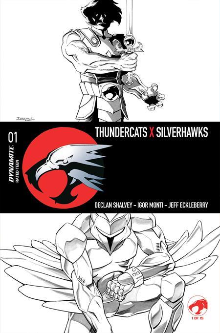 THUNDERCATS X SILVERHAWKS #1 CVR N INC 1:35 DECLAN SHALVEY LINE ART VAR