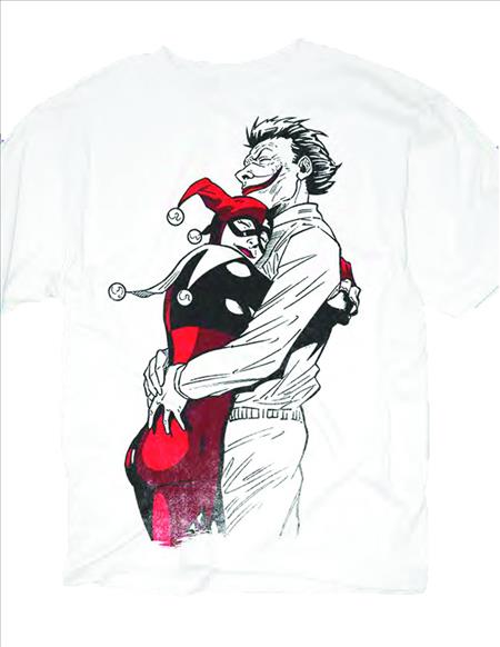 Joker Harley Hug White T/S Lg (C: 1-1-1) - Discount Comic Book Service