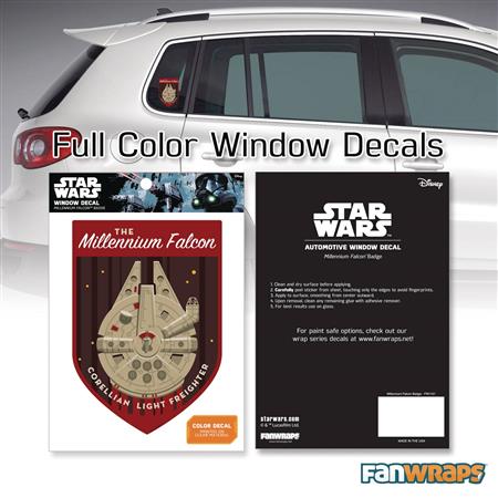 STAR WARS MILLENNIUM FALCON BADGE WINDOW DECAL (C: 1-1-0)