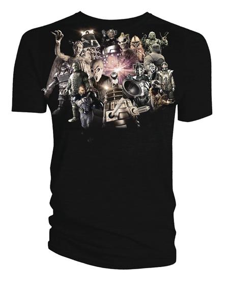 DR WHO MONSTERS MONTAGE PX BLACK T/S LG (C: 0-1-1)