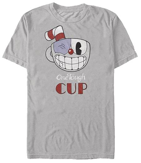 CUPHEAD TOUGH CUP SILVER T/S LG (C: 1-1-2)