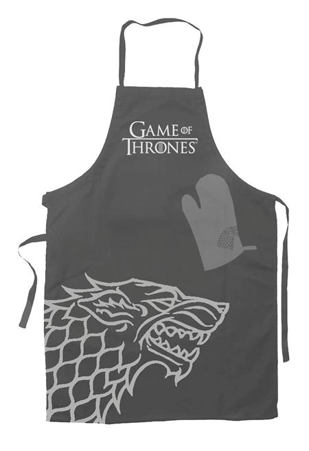 GAME OF THRONES STARK APRON AND OVEN MITT SET (C: 1-1-2)