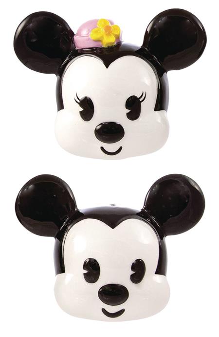 DISNEY MICKEY & MINNIE HEADS SALT & PEPPER SHAKER 2PC SET (C