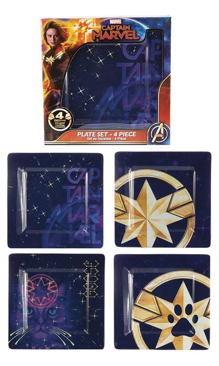 CAPTAIN MARVEL GOOSE MELAMINE PLATE 4PC SET (C: 1-0-1)