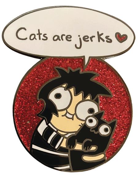 SARAHS SCRIBBLES CATS ARE JERKS HEART PIN (C: 1-1-2)
