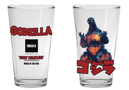 Toon Tumblers Burning Godzilla Pint Glass - Discount Comic Book Service