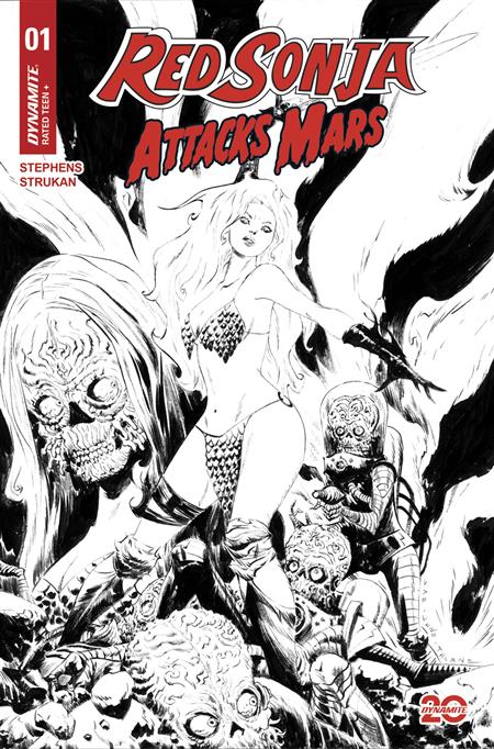 RED SONJA ATTACKS MARS #1 CVR F 10 COPY INCV LEE LINE ART