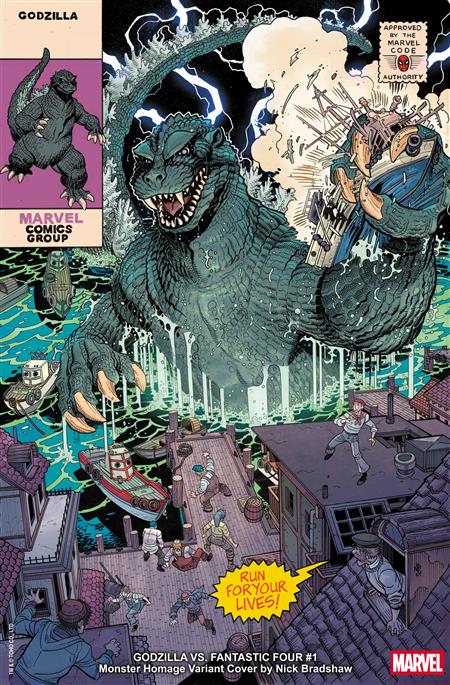 GODZILLA VS FANTASTIC FOUR #1 BRADSHAW MONSTER HOMAGE VAR