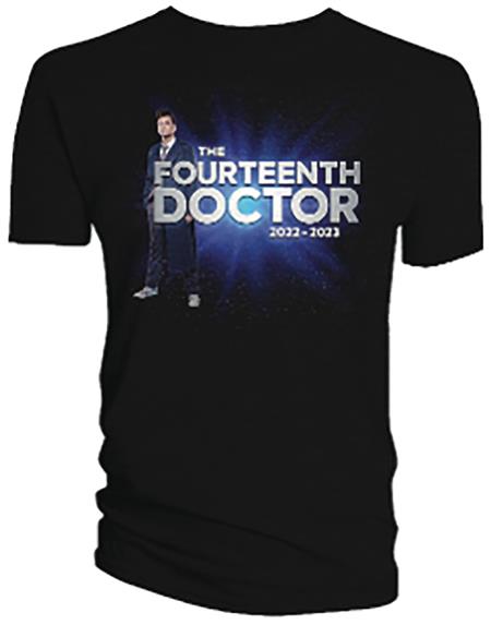 DOCTOR WHO CELEBRATION FOURTEENTH DOCTOR SZ S NAVY TS (Net)