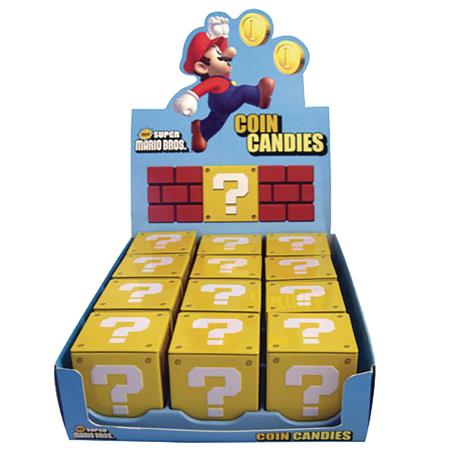 SUPER MARIO BROS QUESTION MARK COIN CANDY TIN 12PC DIS (Net)