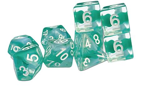 THRACIAN AZURE SWIRL DICE TRADITIONAL 9 SET 