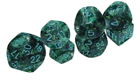 VERDIGRIS GRECIAN VASE DICE DCC FUNKY 7 SET 