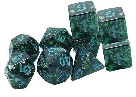 VERDIGRIS GRECIAN VASE DICE TRADITIONAL 9 SET 