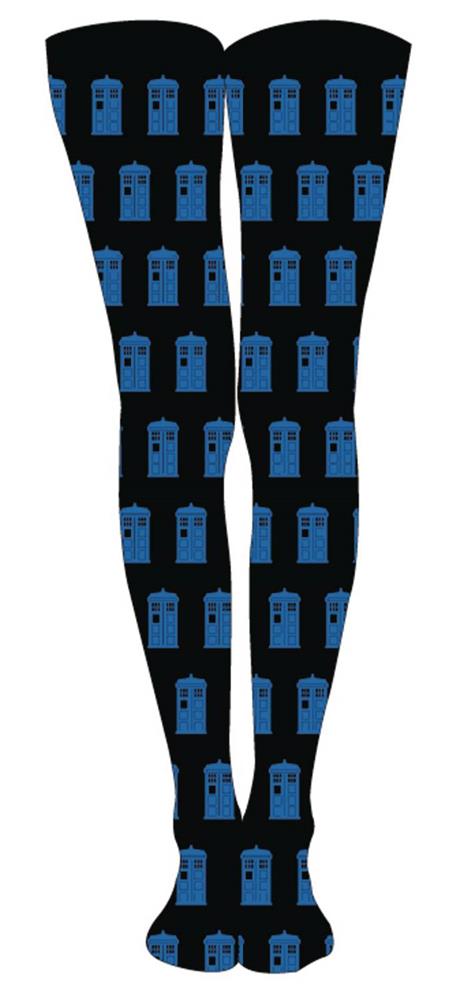 DOCTOR WHO ALLOVER TARDIS TIGHTS S/M (C: 1-1-2)