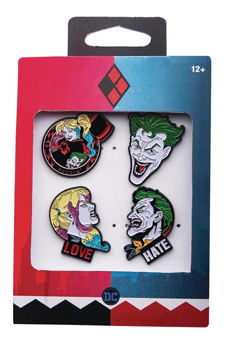 THE JOKER AND HARLEY 4PC BOXED PIN SET (C: 1-1-2)