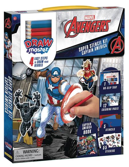 MARVEL DRAWMASTER CAPTAIN AMERICA STENCIL KIT (C: 1-1-2)