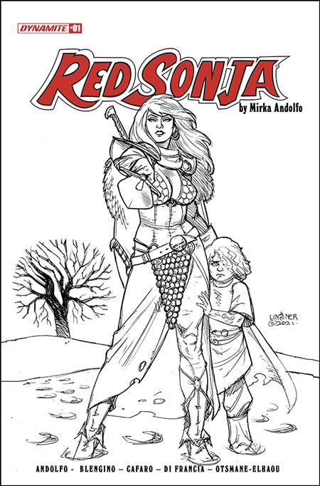 RED SONJA (2021) #1 CVR J 25 COPY INCV LINSNER B&W 1:25