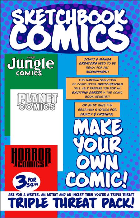 SKETCHBOOK COMICS TRIPLE THREAT PACK VIRGIN WHITE ED (C: 0-0