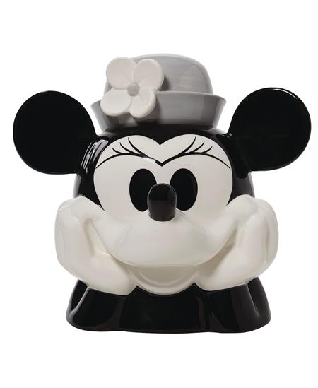 DISNEY MINNIE MOUSE B&W CERAMIC COOKIE JAR (C: 1-1-2)