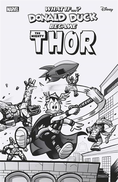 WHAT IF DONALD DUCK BECAME THOR #1 100 COPY INCV BW VAR