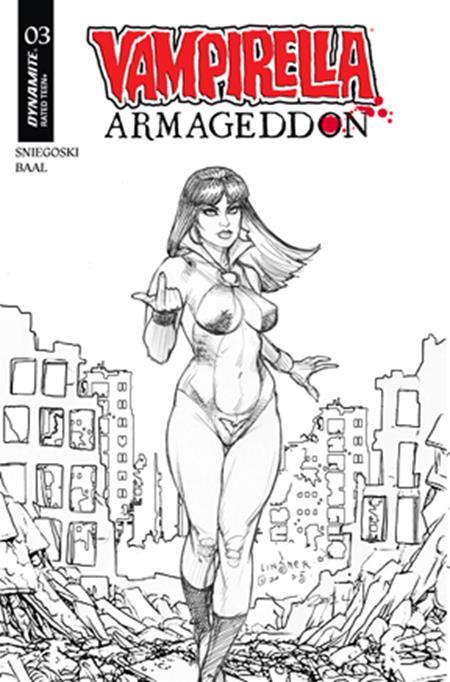 VAMPIRELLA ARMAGEDDON #3 CVR G INC 1:10 JOSEPH MICHAEL LINSNER LINE ART VAR