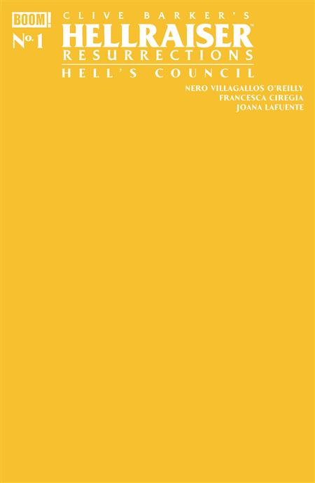 HELLRAISER RESURRECTIONS - HELL'S COUNCIL #1 C YELLOW BLANK SKETCH VARIANT (MR)