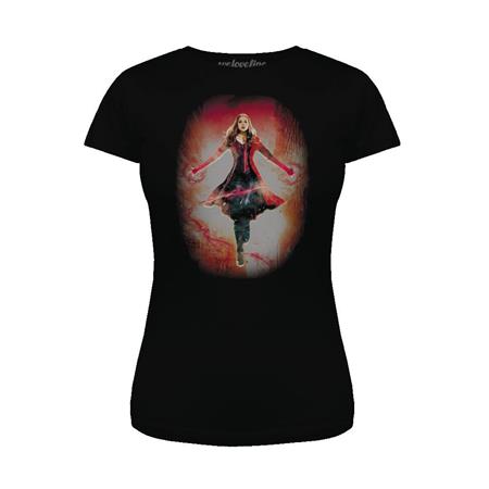 AVENGERS SCARLET WITCH FLOATING SCARLET WOMENS BLK T/S LG (C