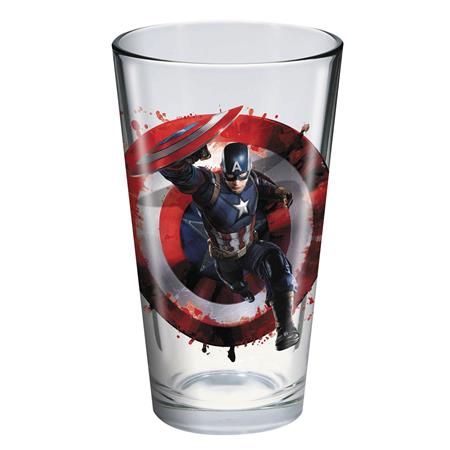 TOON TUMBLERS CAPTAIN AMERICA 3 BLACK PANTHER PINT GLASS (C: