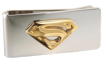DC SUPERMAN RETURNS STEEL & 24K GOLD PLATING MONEY CLIP (Net