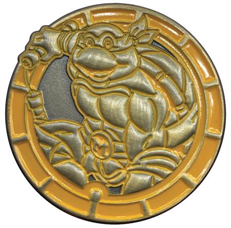 TMNT MICHELANGELO ANTIQUE GOLD NUMBERED PIN (C: 1-1-2)