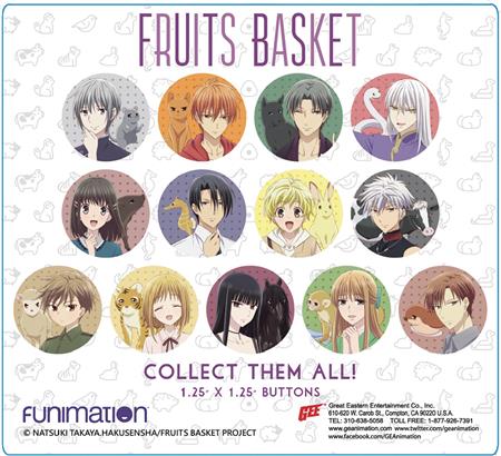 FRUITS BASKET 2019 ZODIAC CAST 220PC 1.25IN BUTTON BMB DS (C