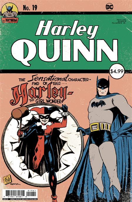 HARLEY QUINN #19 CVR C RYAN SOOK HOMAGE CARD STOCK VAR