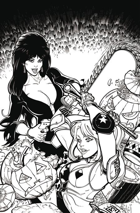 HARLEY QUINN X ELVIRA #1 CVR Q 15 COPY INCV HARDIN LINE ART VIRGIN