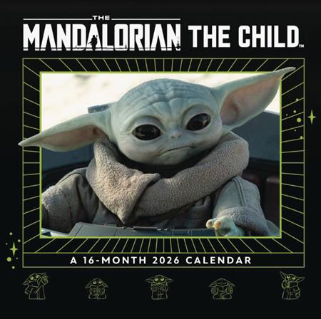 STAR WARS MANDALORIAN GROGU 16 MONTH 2026 WALL CAL 