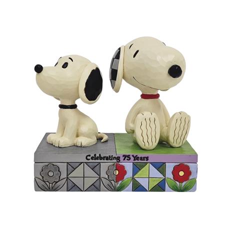 PEANUTS 75TH ANN 1950 SNOOPY & CURRENT SNOOPY STATUE (Net)