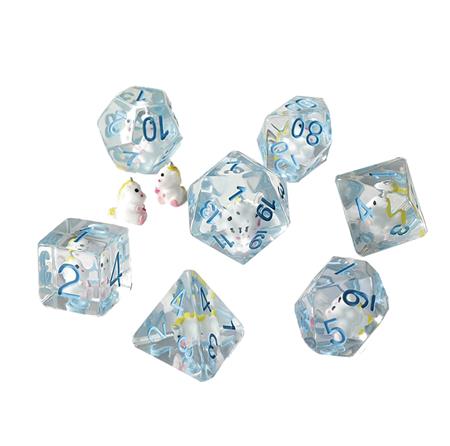RESIN DICE UNICORN 7PC DICE SET (Net)