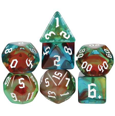 ACRYLIC DICE PSYCHEDELIC 7PC SET (Net)